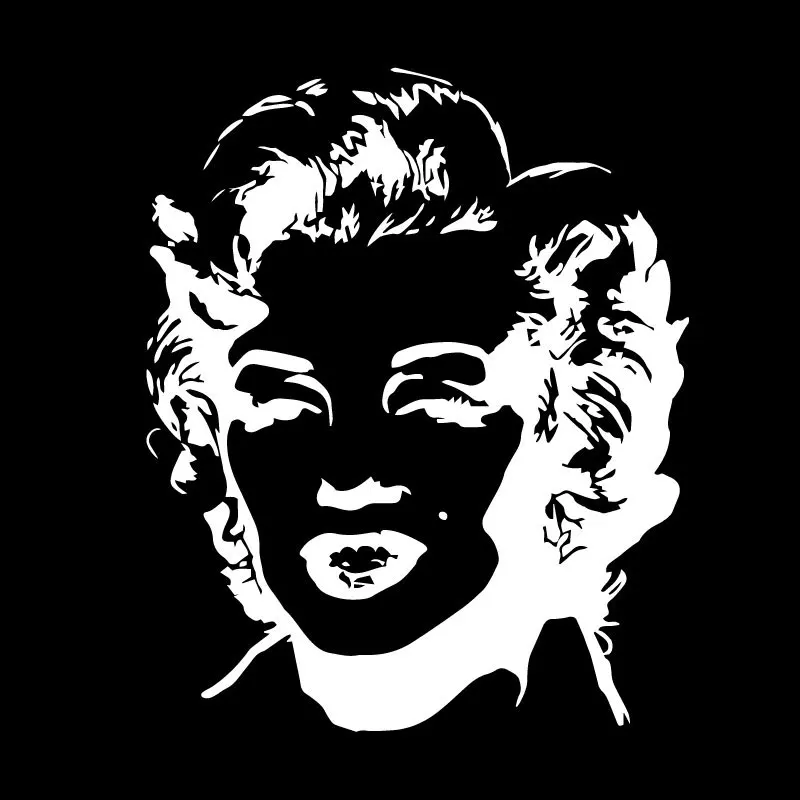 Character Marilyn Monroe Sticker High Quality Car Window Decoration Personality Pvc Waterproof Decal Black/white, 16cm*13cm