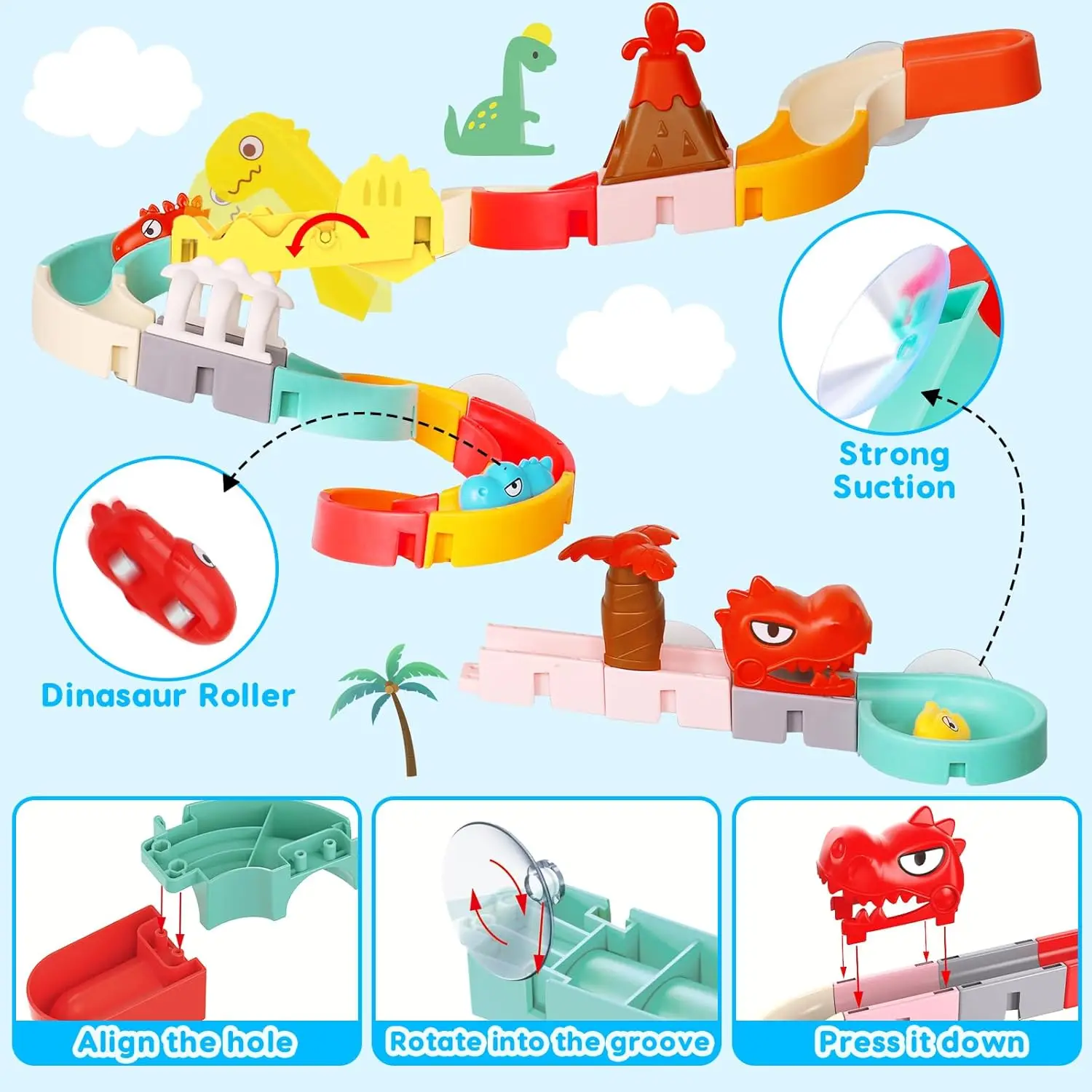 Bath Toys for Kids DIY Building Water Slide Tracks BaBy Bath Toys Spray Water Toys for Kids Outside Pool Bathtub Toys for Kids