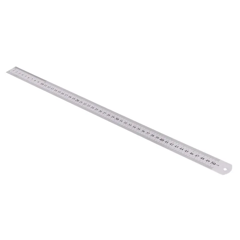 20X Groove Right Stainless Steel Metric Ruler 50 Cm Stainless Metric Ruler-AS55