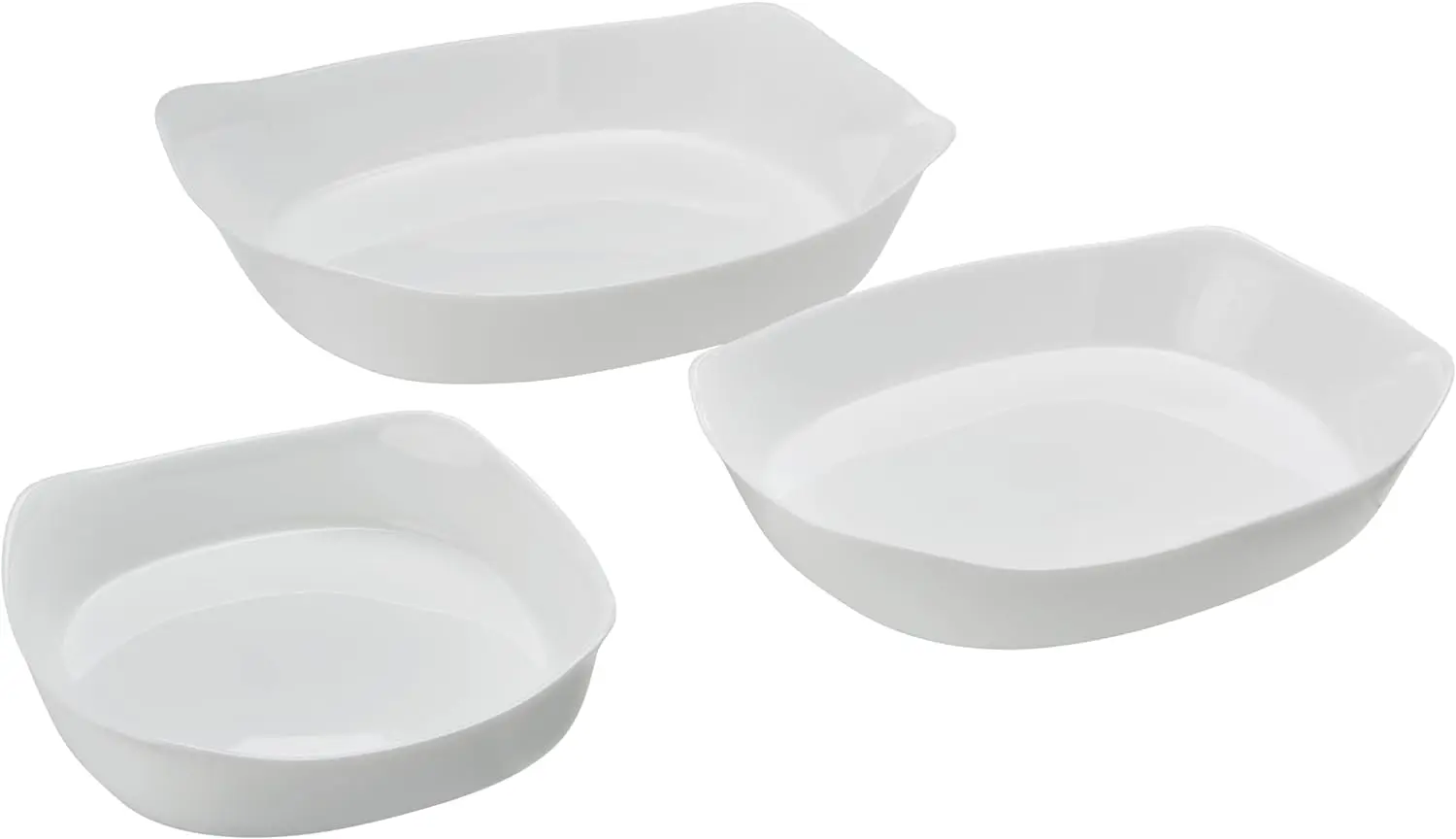 Glass Bakeware, 3 Pack, White