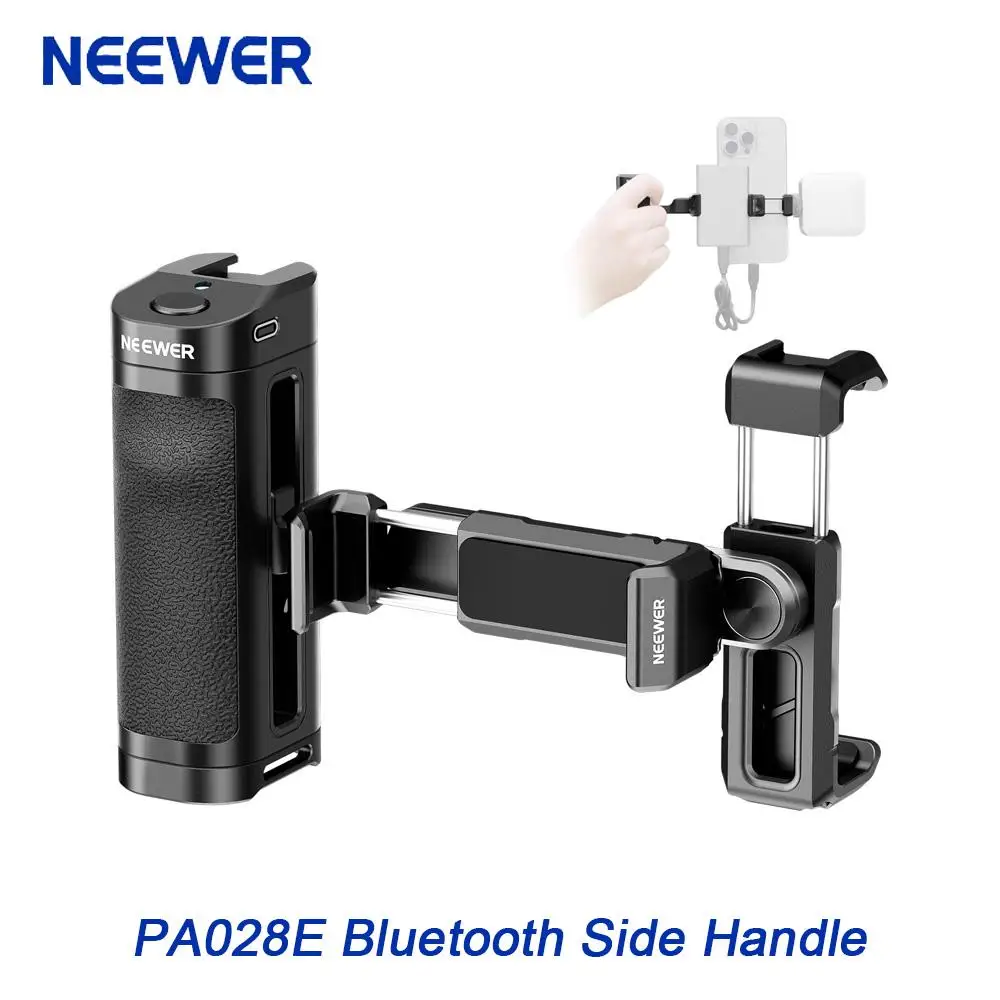 

NEEWER PA028E Bluetooth-Compatible Side Handle with Phone Holder & SSD Holder with 360 degree Rotatable Clamps