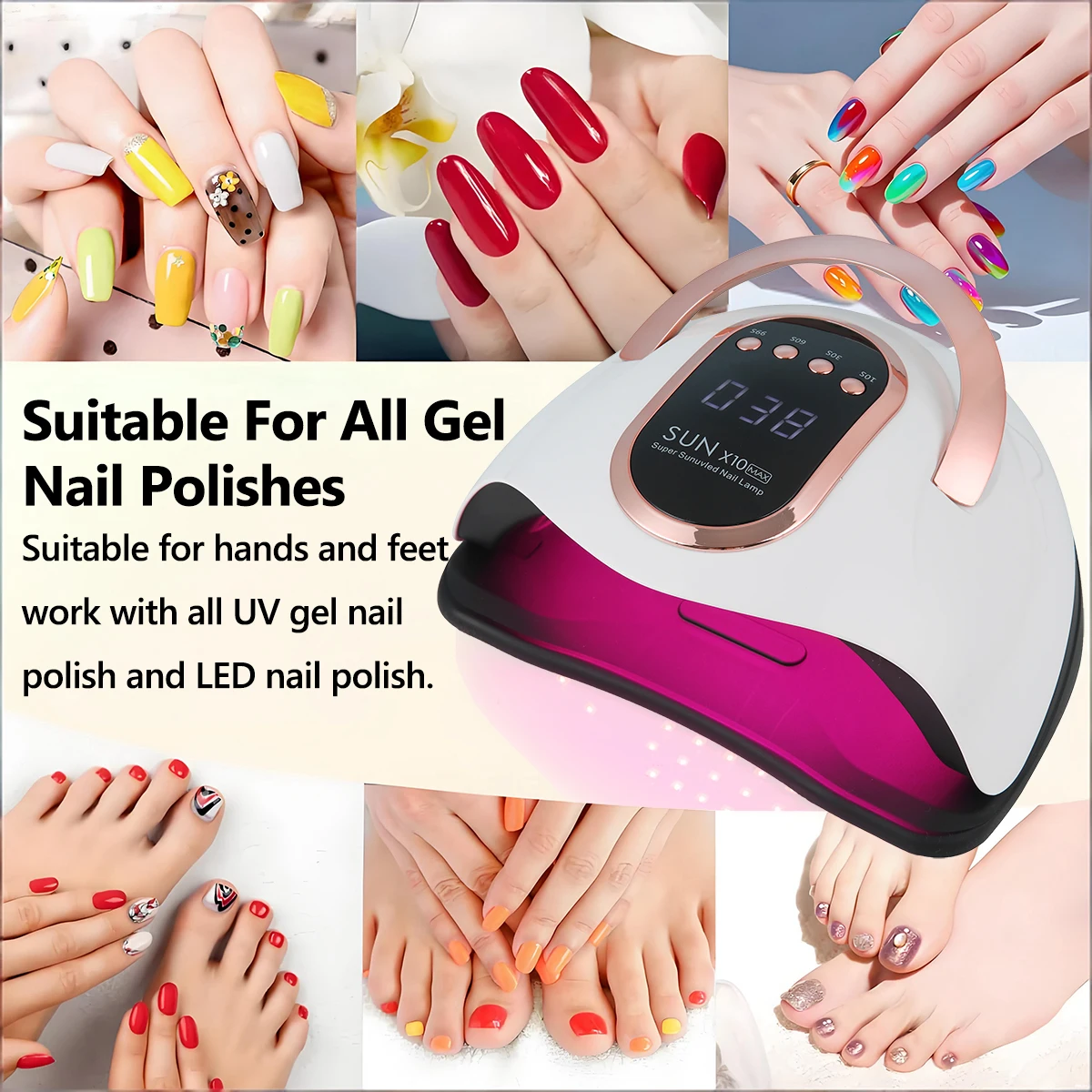 90 LED プロフェッショナルネイルドライヤー LED UV ランプ爪用ジェルポリッシュドライヤーライトネイルアートアクセサリー硬化ジェルネイルランプ爪用