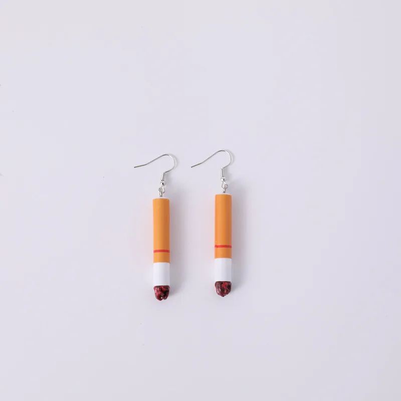 Funny Fashion Resin Earrings Wholesale Cigarette Butts Earrings Smoke Butts Design Dangle Earring for women Female Bijoux