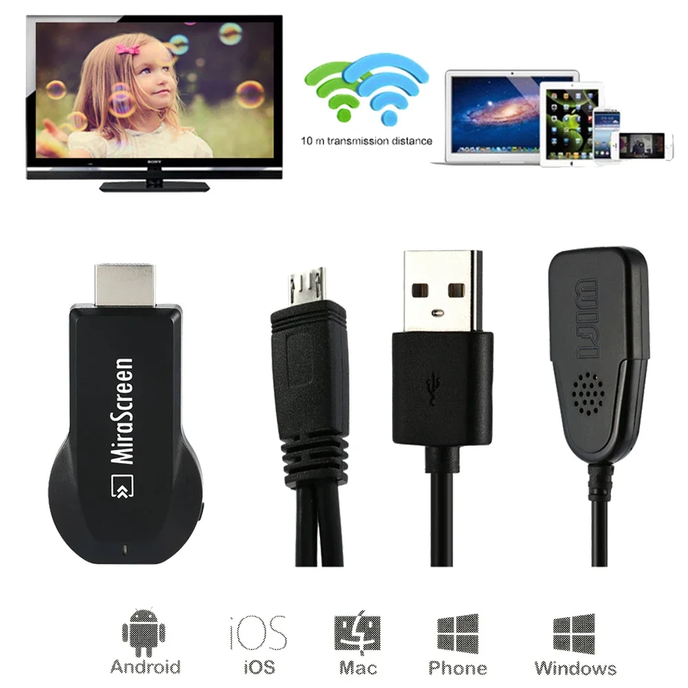 MiraScreen HD 1080P HDMI-compatible TV Stick Miracast DLNA Airplay WiFi Display Receiver Dongle For Windows Andriod iOS