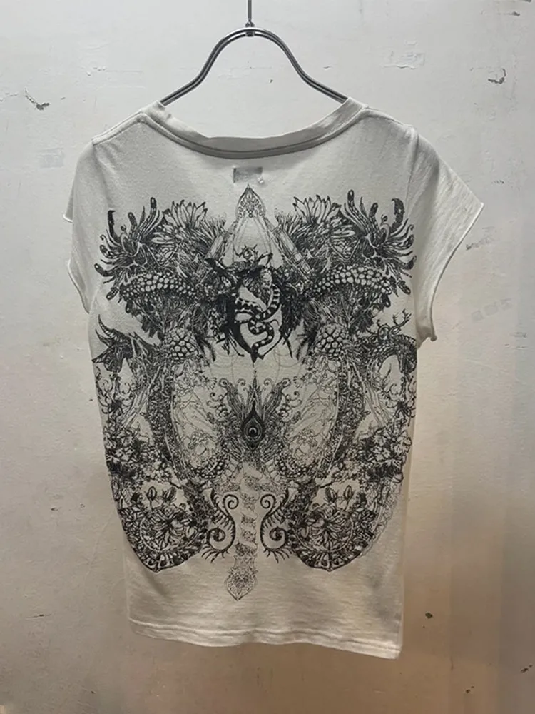 LGB visual department, ultra-rare short sleeves, symmetrical Tenglong all-seeing eye, gothic printed T-shirt, couple style