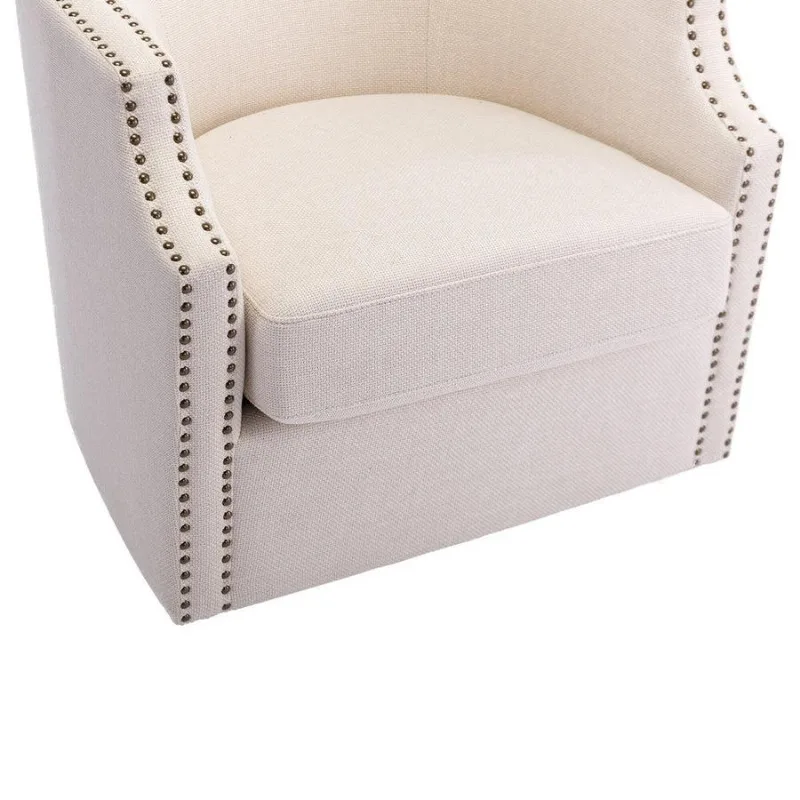 Fabric chair, suede cotton and linen single 360-degree rotating leisure sofa, American fabric sofa balcony living room