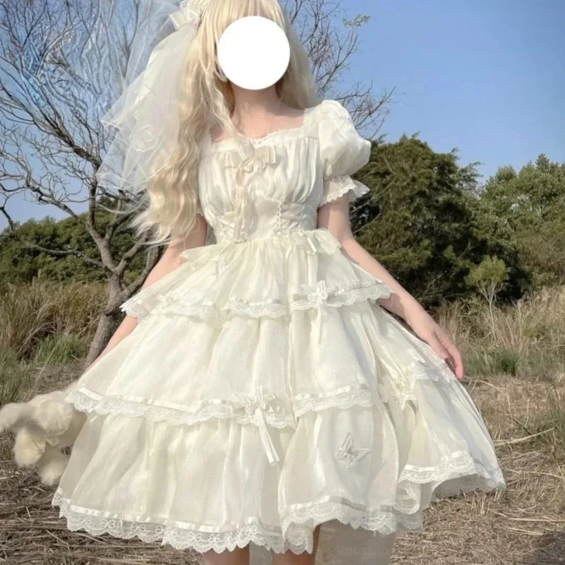 

Sweet Lolita Princess Dress Vintage Victorian Women Elegant Butterfly Lace Ruffles Wedding Dresses Kawaii Party Vestidos 2025