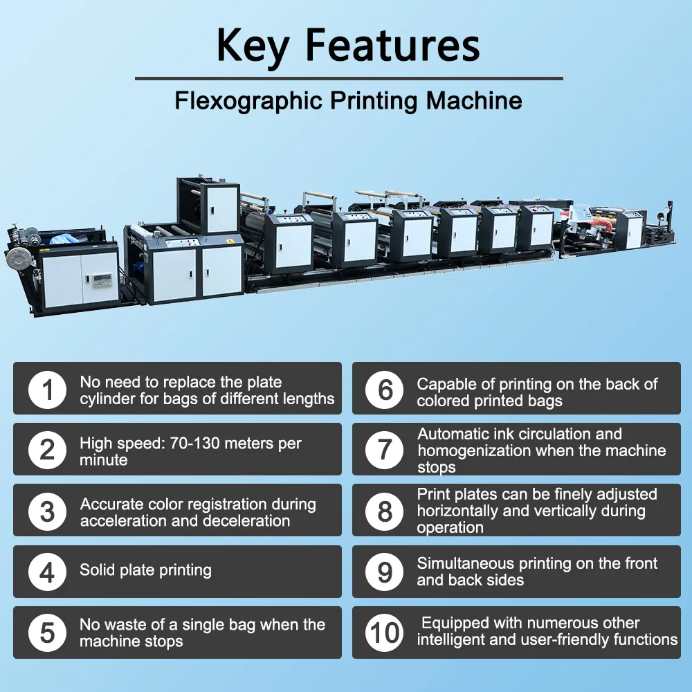 New Model Factory Price 2 4 6 8 Colors Flexographic Printer for Paper Plastic Woven Bags Polymer Material Printing