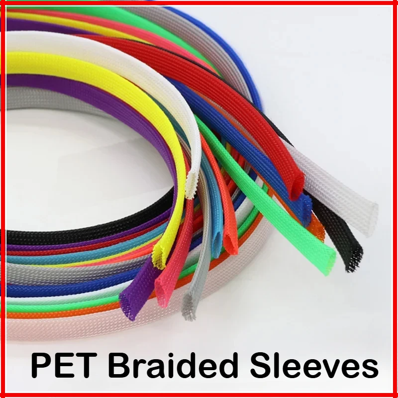 1-50M PET funda trenzada expandible 10mm aislamiento de alta densidad funda protectora de Cable de nailon DIY