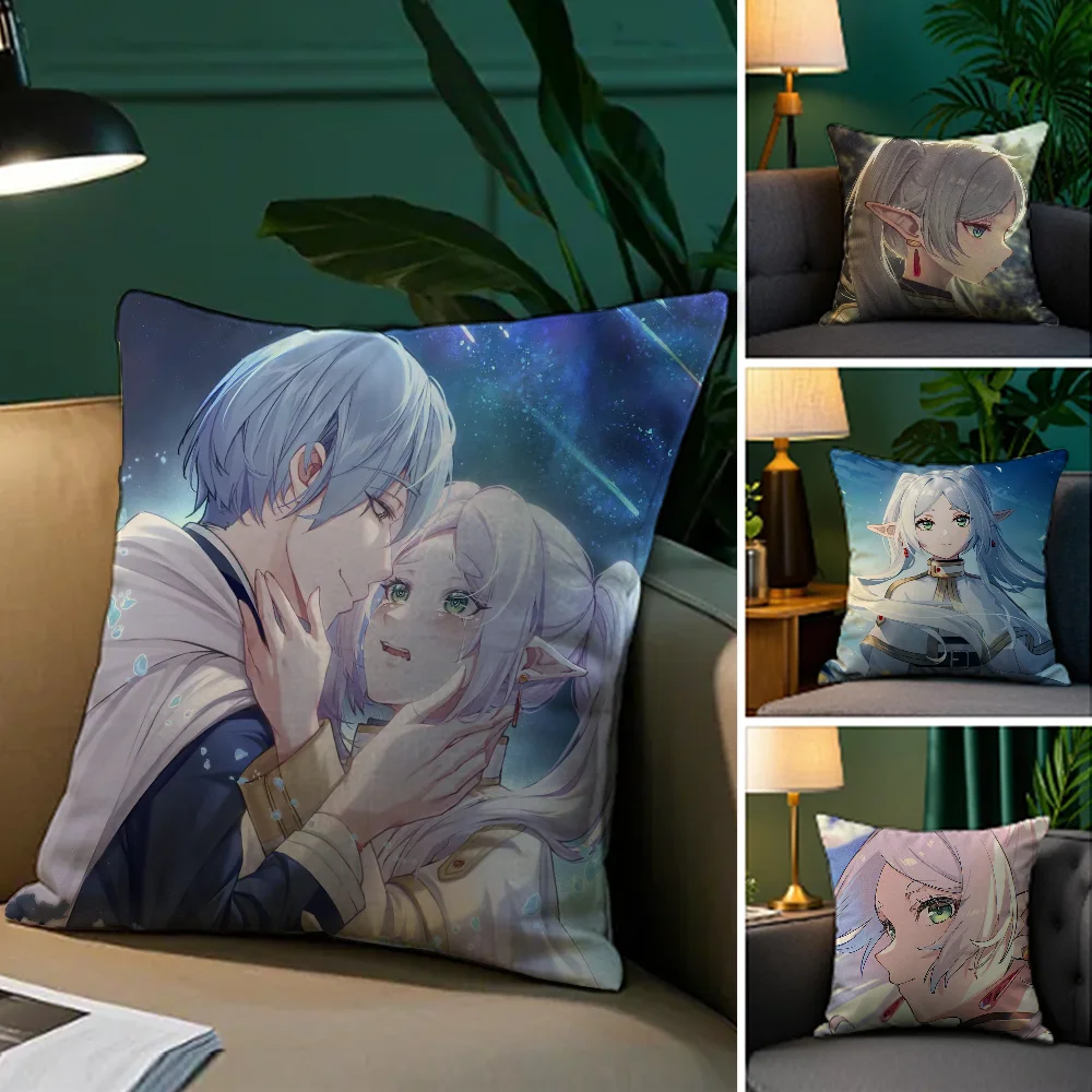 

Anime F_Frieren Beyond J_Journey's End Pillow Case Plush Fabric Soft Double Sided Print Sofa Cushion Cover Throw Pillow Covers