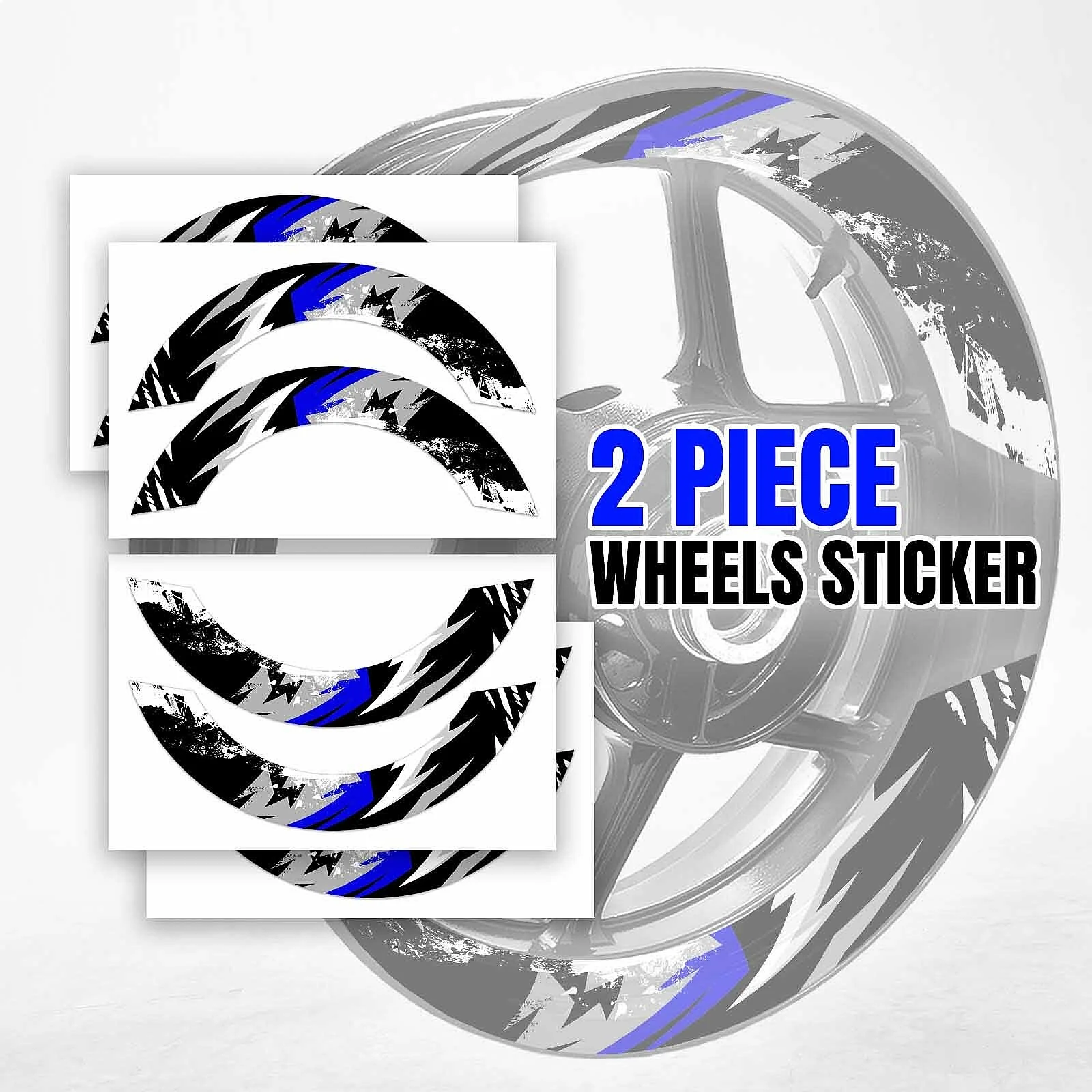 S03B Blue 2-Piece Rim Decals Wheel Stickers for CB1300 Super Four SP 19-22