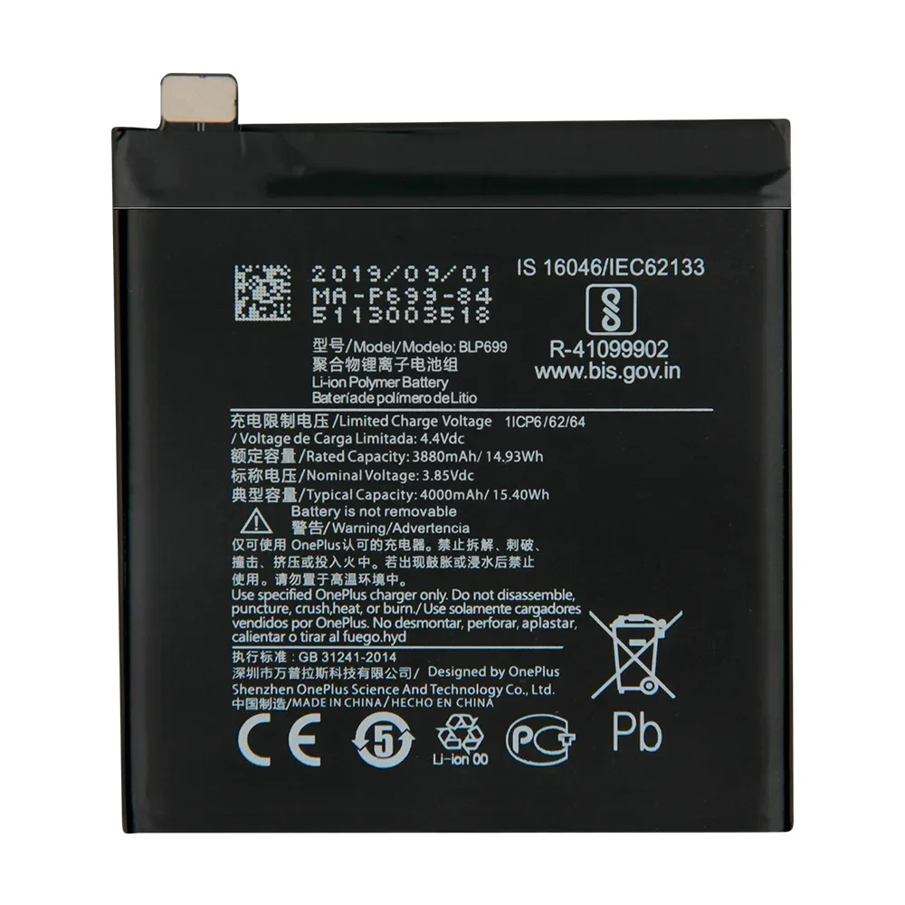 Replacement Phone Battery BLP699 For OnePlus 7 Pro One Plus 7 Pro Phone Batteries 4000mAh