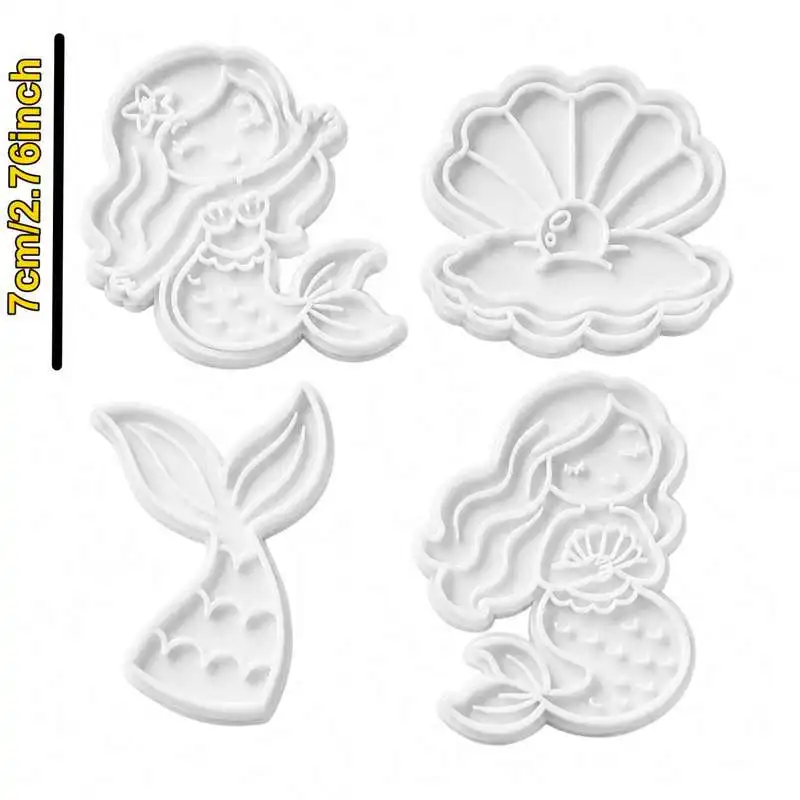 Mermaid Shape Cookie Mold Baking Press Mould For Home Baking Pastry Making DIY Biscuit Craft Tool