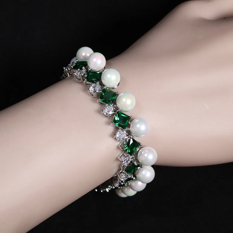 HIBRIDE Amazing 2025 Brush Up 2 Piece Set Set Pearl Bracelet Women's Set Fashion Jewellery Bridal Wedding Party Daily Gift B04