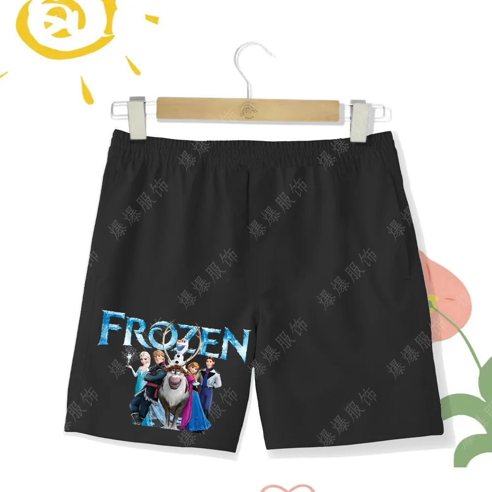 Multi color Kid beach pants printing for children's summer high-quality loose shorts, soft, breathable, elastic quick drying