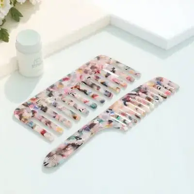 

2Pcs Wide Teeth Comb Detangle Hair Styling Tool for Wet Dry Use Smoothly Works Curly Straight Long Short Hair