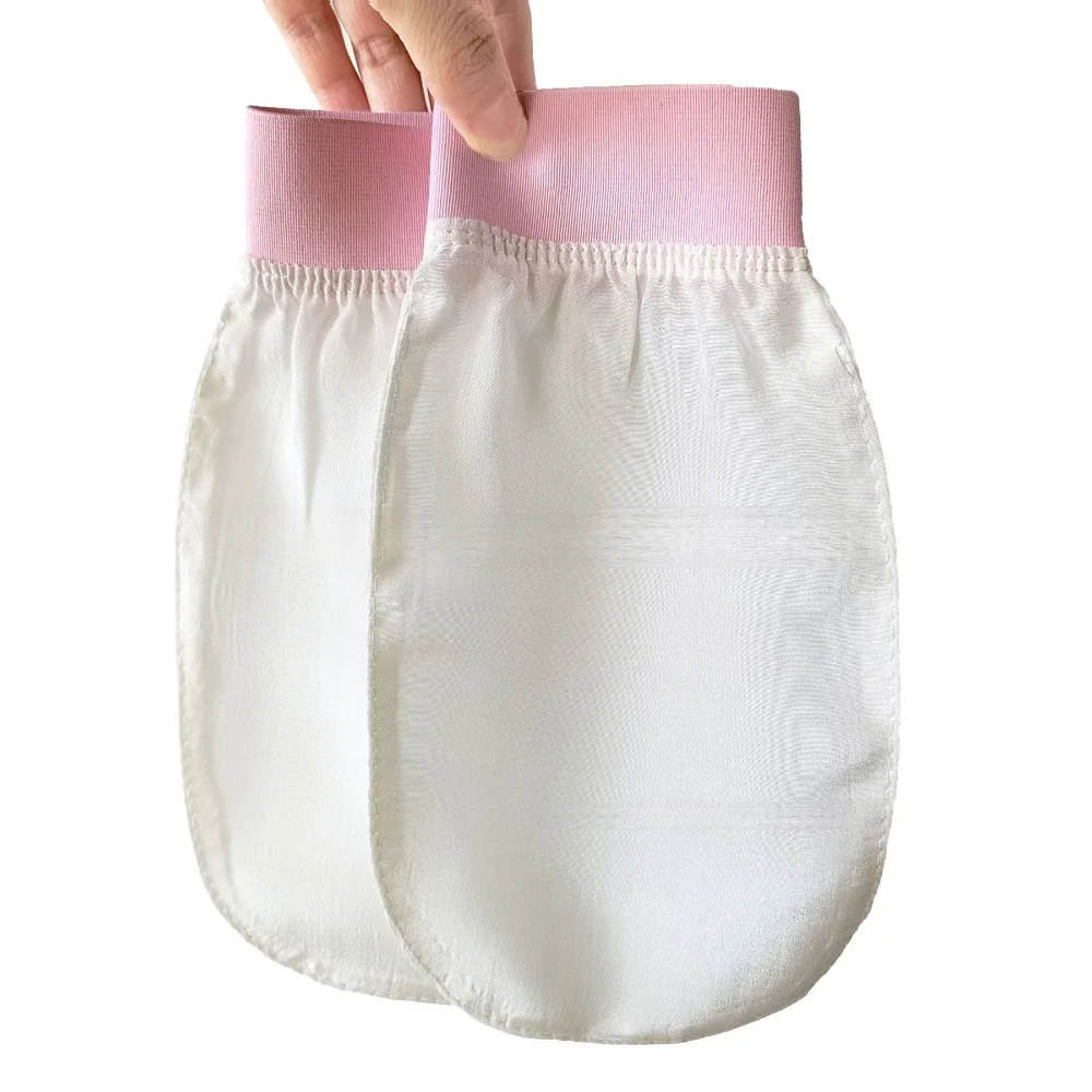 1 قطعة 100% الحرير التقشير غسل الوجه منشفة التجميل لينة التقشير الجلد حمام فرك الحرير حمام الوجه قفازات غسل الاستحمام اكسسوارات