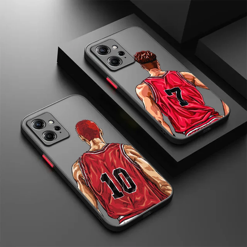 

S-Slam Dunk Cute Back Shadow Frosted Translucent For Redmi Note 13 12 12S 12T 11 11T 11E 10 10S 9 Pro Plus 5G TPU Phone Case