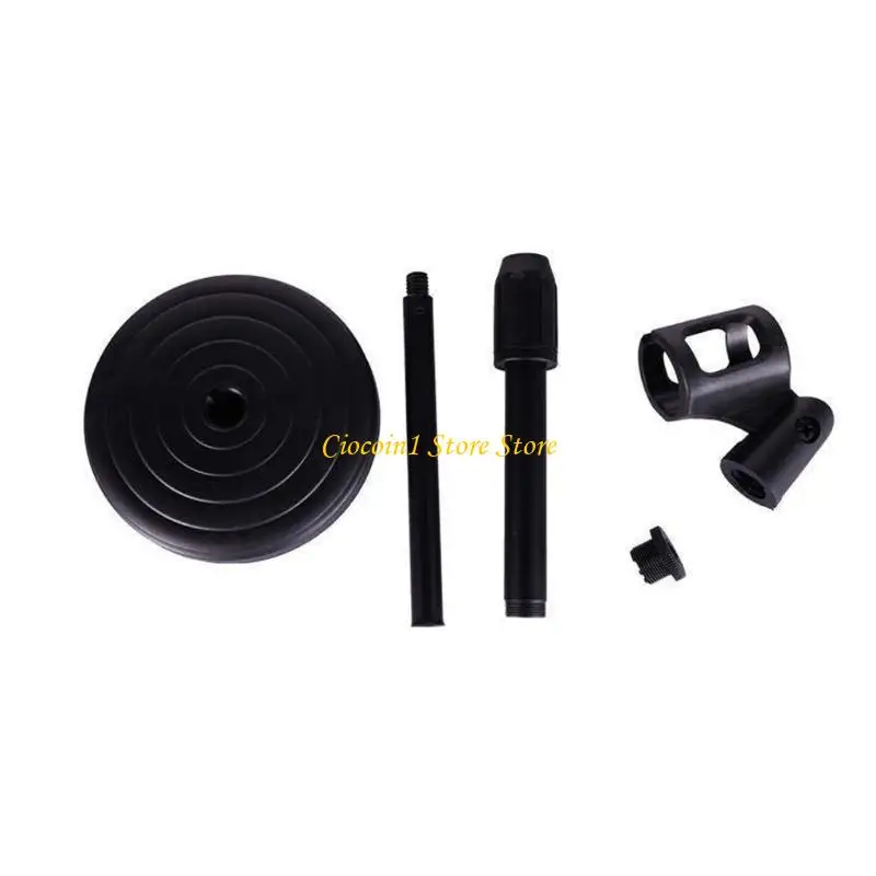 A3PC Telescopic Desk Mic Stand with Heavy Duty Large Base Microphone Holder Bracket