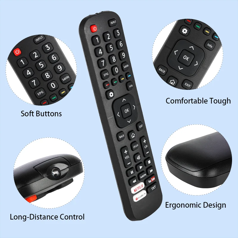 EN2AK27H Remote Control For Hisense Smart 4K TV H43N5300 H43N5305 H55N5305 H65N5300 H43NEC5205 H65NEC5205 H55N5300UK H65N5300UK