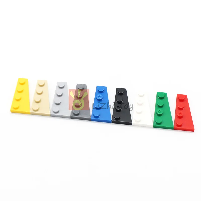 30pcs MOC Wedge Plate 4x2 Left Right Brick Parts Compatible with 41770 41769 Classic Piece Building Blocks Toy Accessory