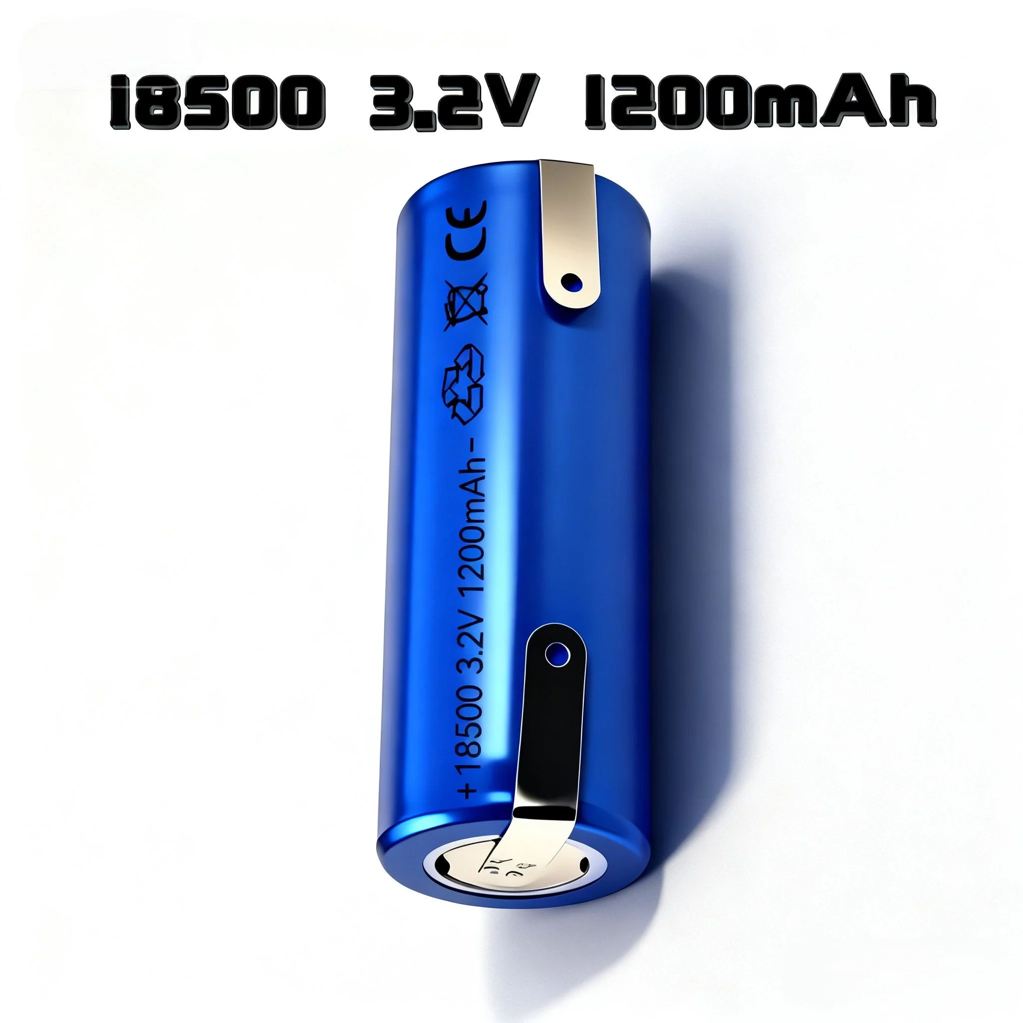 2PCS 18500 LiFePO4 Battery 3.2V 1200mAh with Solder Tabs for Flashlight Speaker Juicer Beard Trimmer Loudspeaker Wireless Mouse