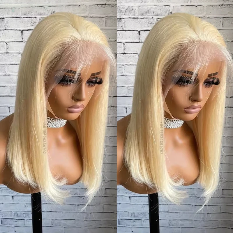 Korte Bob Pruik 613 Blonde 13X4 Lace Front Human Hair Pruiken Transparant Lace Frontale Pruiken Braziliaanse Bot Steil Mensenhaar Pruik