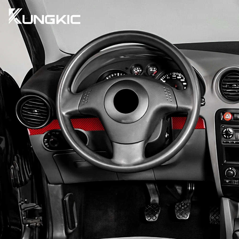 Real Soft Carbon Fiber Sticker For Seat Ibiza 6l 2003 2004 2005 2006 2007 2008 LHD Car Main Driver Strip Interior Accessories