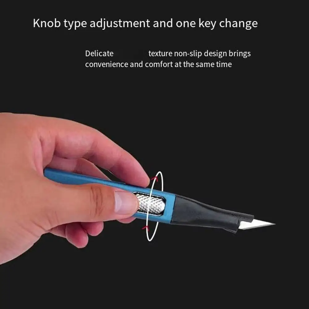 Pen-shaped DIY Aluminum Handle Carving Knife Comes With 5 Horseshoe Art Blades Woodworking Tools