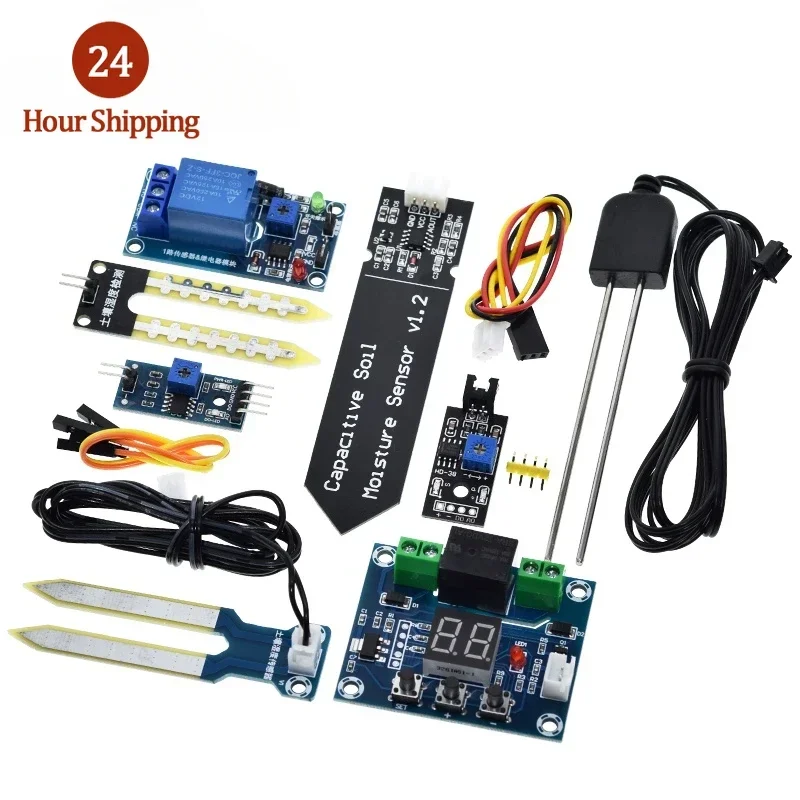 Capacitive Soil Moisture Sensor Module / Soil Humidity Digital Display Relay Control Module Automatic Watering For Arduino