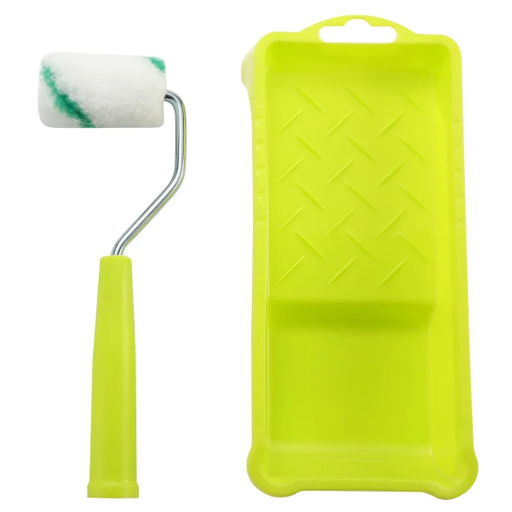 2 inch green stripe polyester painting set 8 pcs with 6 roller sleeves 2 trays FOR A3 steel for interior walls