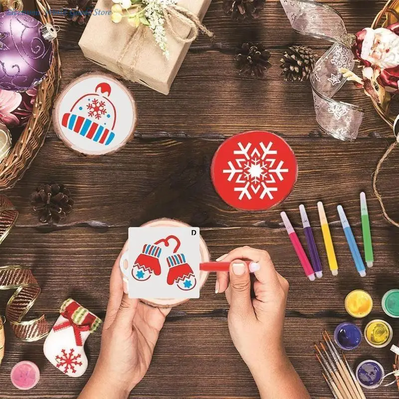 A3PD Pack of 24 Reusable Christmas Painting Stencil Templates DIY Drawing Stencils