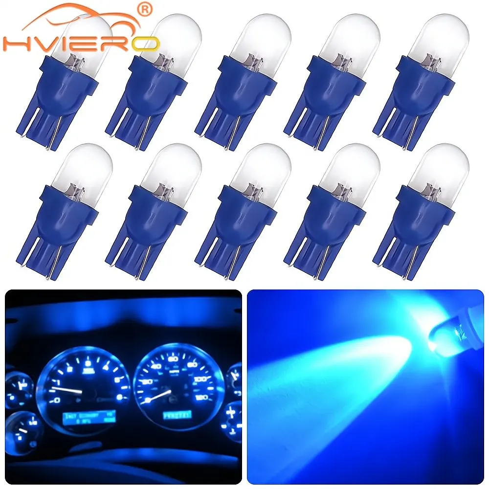 10PCS Car T10 Led Lamsp Wedge Reverse License Plate Light  W5W 168 194 501 Auto Trunk Bulb Width Lantern 12V Instrument Lighting