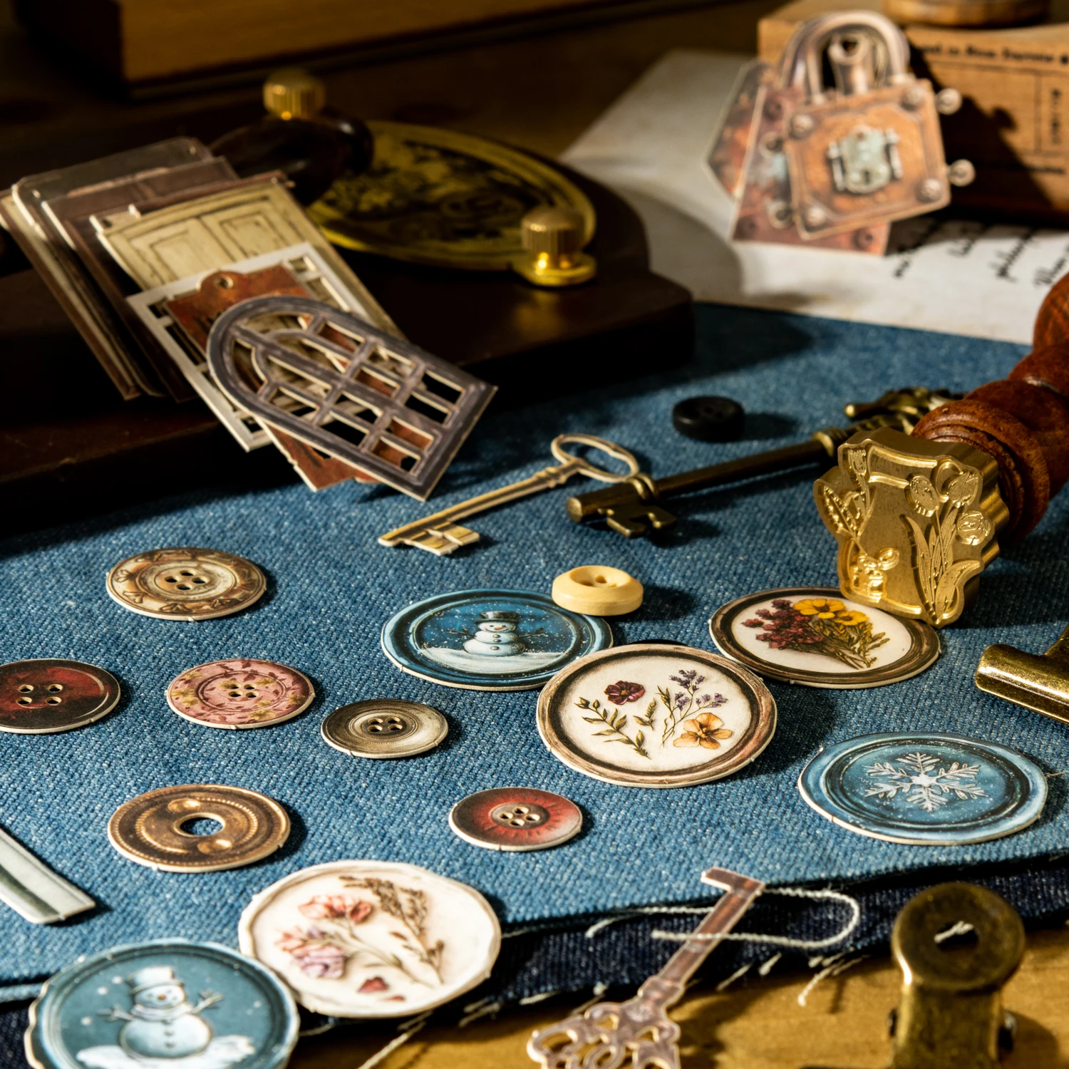 내 텐트 테이블 시리즈 빈티지 오래된 개체 창 풍경 스티커 크리 에이 티브 DIY 저널 재료 콜라주 스크랩북 편지지