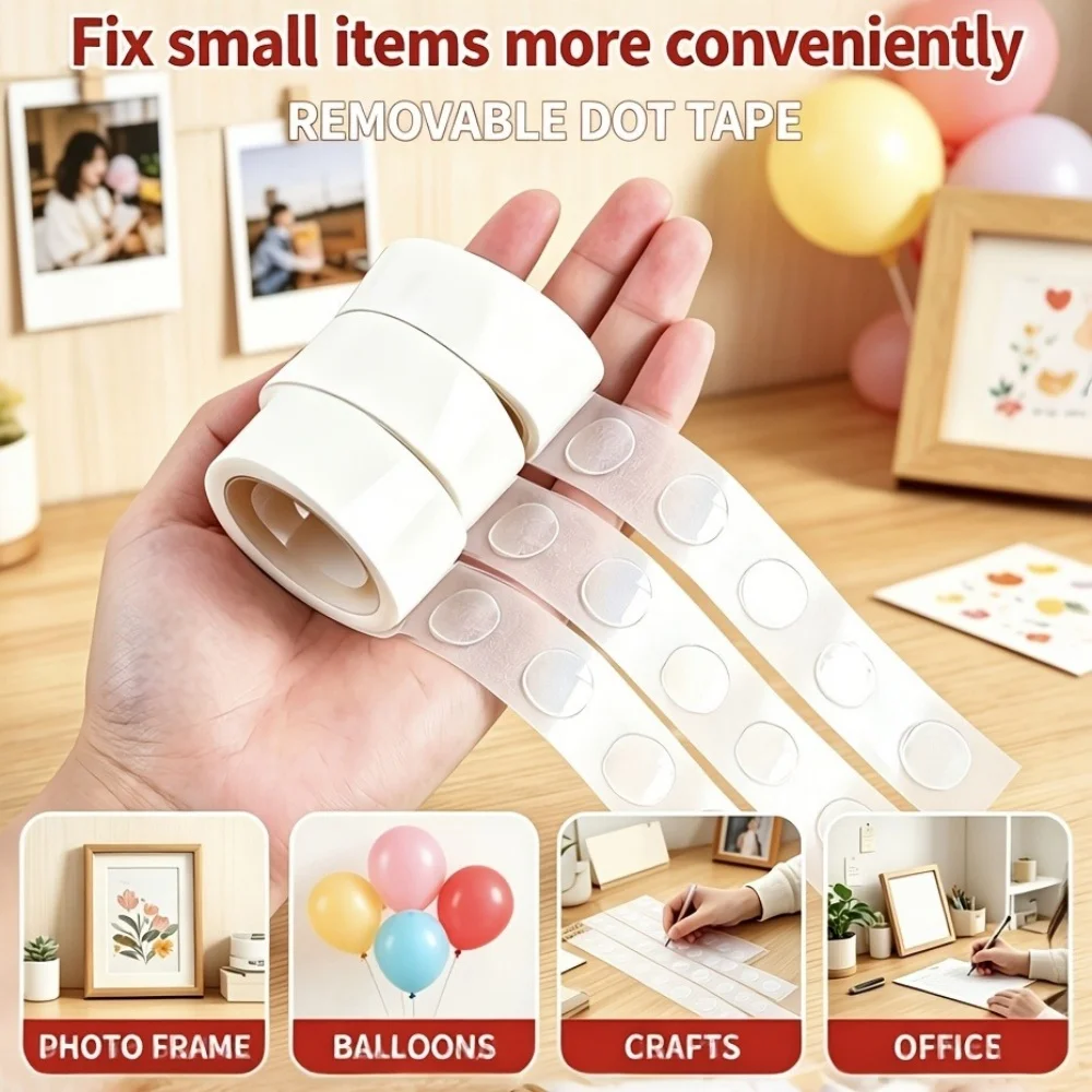 100 Dot Double Sided Adhesive Poster Clear Glue Point Tape Round No Traces Strong Adhesive Sticker Waterproof For Craft DIY