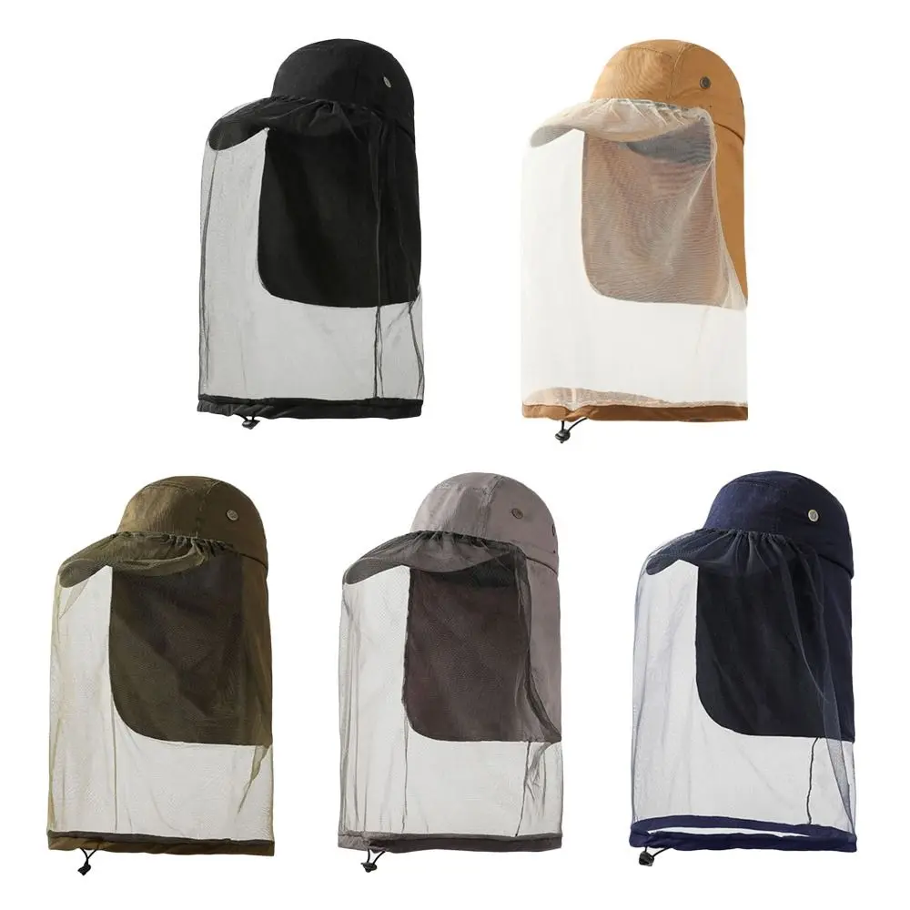 Face Neck Protection Mosquito Hat Repellent Protection Foldable Fishing Sun Cap Hidden Net Mesh Outdoor Sunscreen