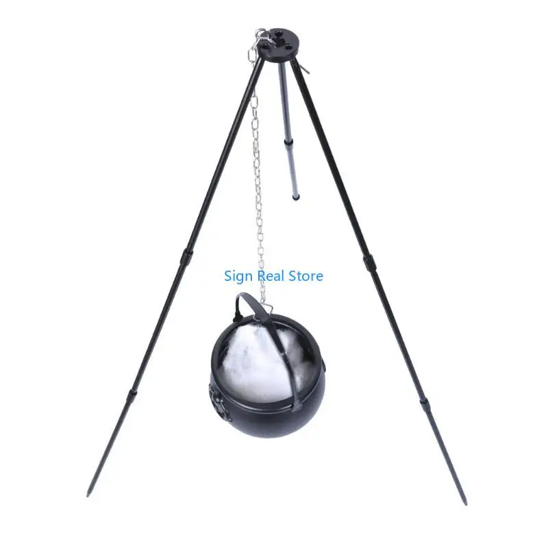 

Halloween Indoor/Outdoor Decoration Large Witch Cauldron with Illuminated Tripod 41XB