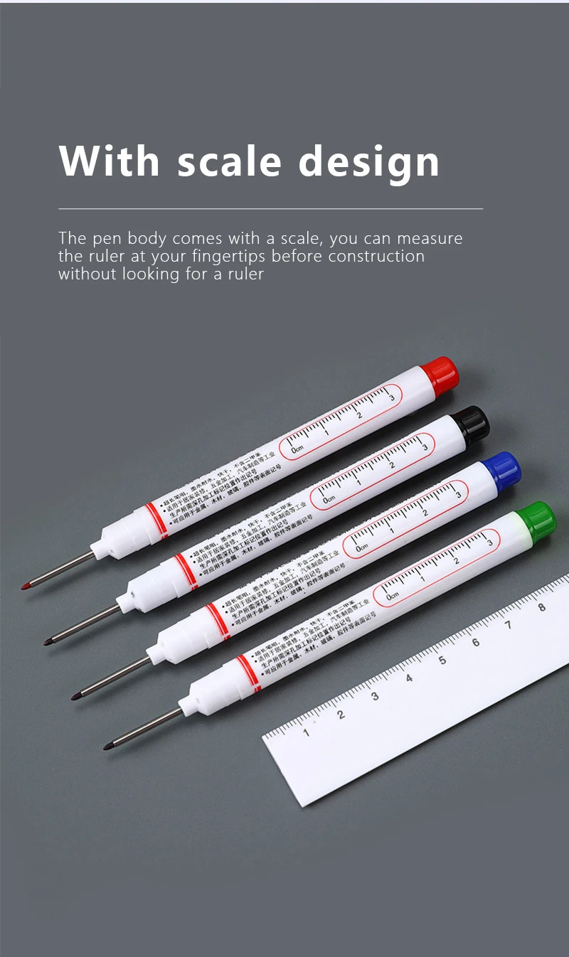 Multi-Purpose 20mm Deep Hole Long Nib Head Marker For Metal Perforating Pen Waterproof Bathrooion Multi-purpose Deep Hole Marker