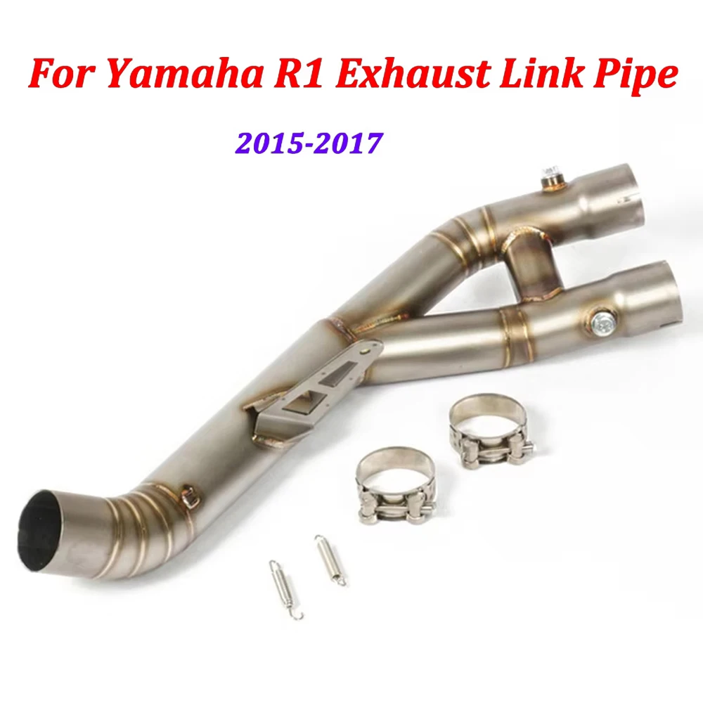 

stainless steel Exhaust Motorcross Slip on Motorcycle Muffler Middle Pipe Stainless Steel Connect Link For YZF R1 2015-2020 Year