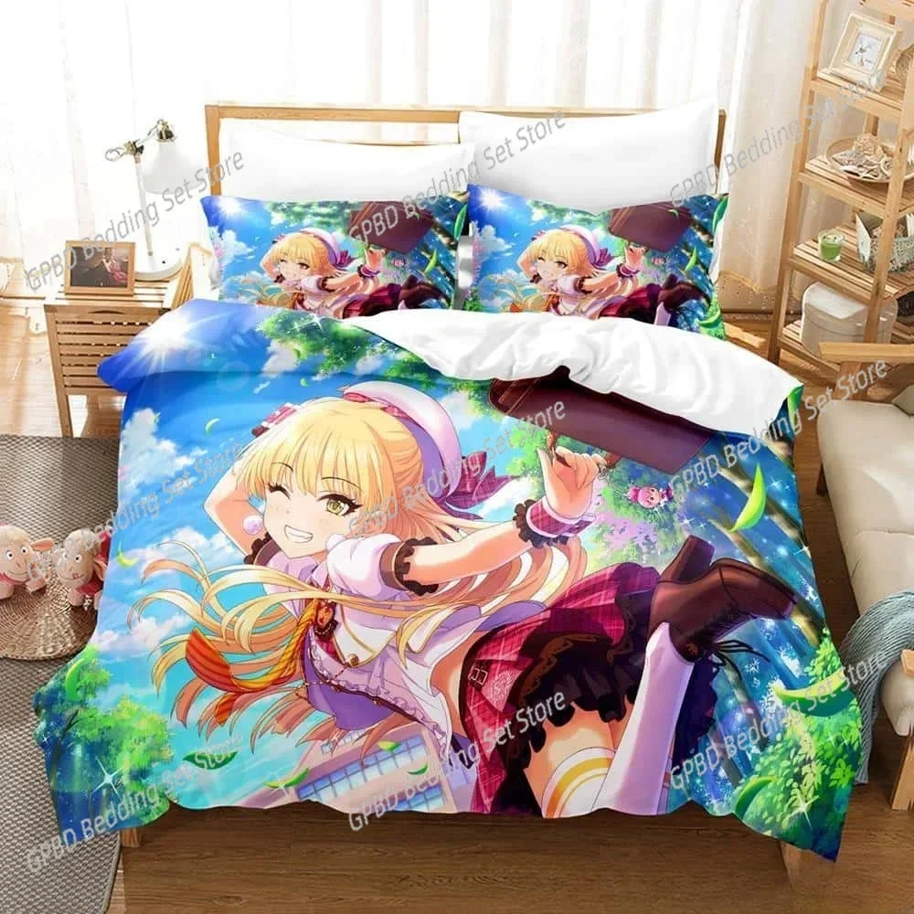 

Anime Kawaii Girls THE iDOLM@STER 3D Bedding Set Duvet Cover Pillowcases Single Twin Full Queen King Size Home Decor Quilt Boys