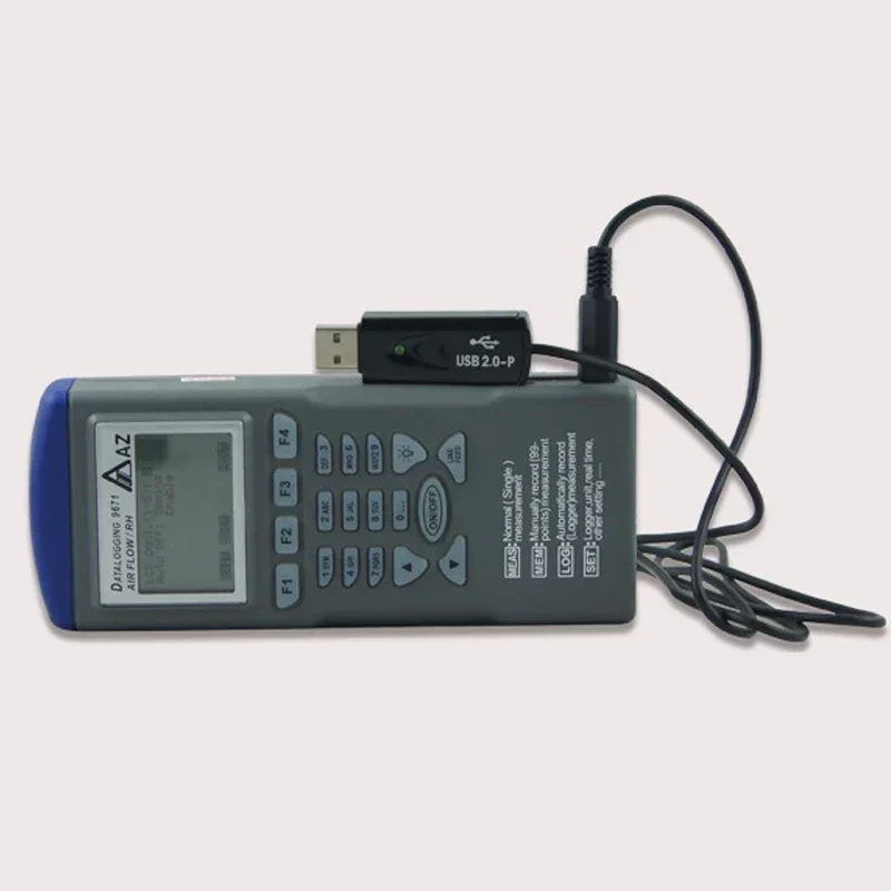 AZ-9671 مسجل بيانات رقمي جديد لقياس شدة الريح مع مبرمج نطاق سرعة الرياح 0.6 ~ 32 متر/الثانية AZ9671 مبيعات ساخنة