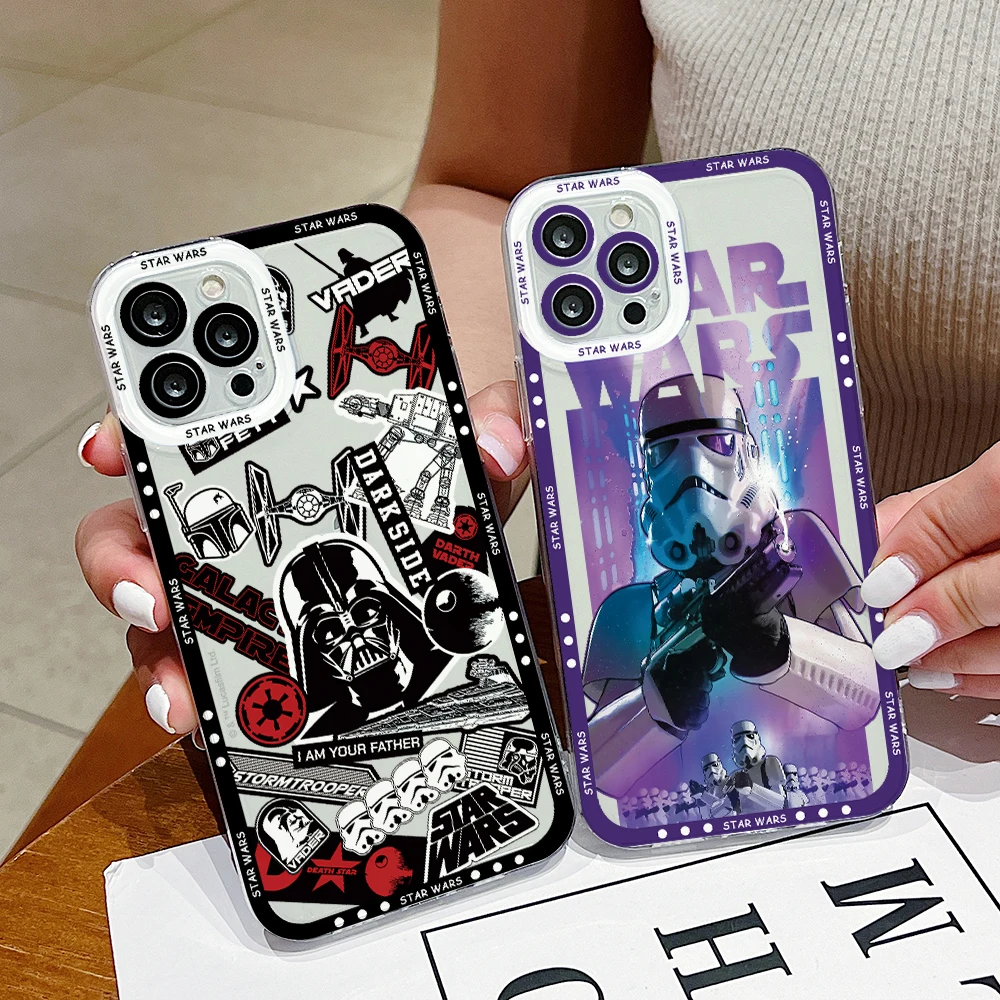 Stars Tags Wars Phone Case for Xiaomi Redmi 13C 12C 10C 9C A3 Note 13 12 11 10 9 Pro Plus 4G 5G Border Print Transparent Cover