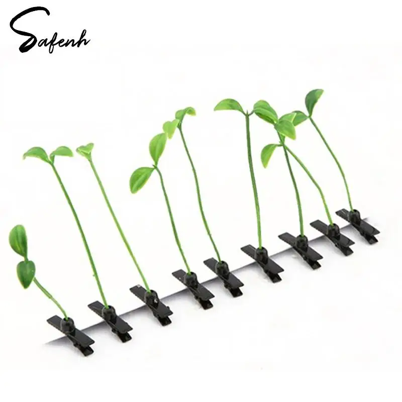 1PC Mini Bean Sprout Hair Grips Kids Sweet Girls Plant Grass Hairpin Printing Hair Clips Claw Kids Hairpins Hair Styling Tool