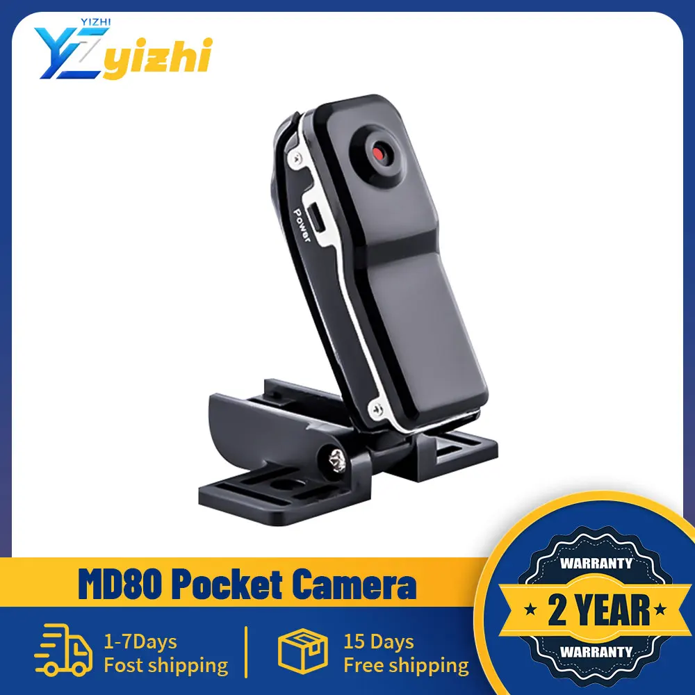 Md80 mini câmera ultra hd corpo filmadora montar gravador de vídeo babá câmera de segurança carro esportivo dvr web cam segurança do escritório