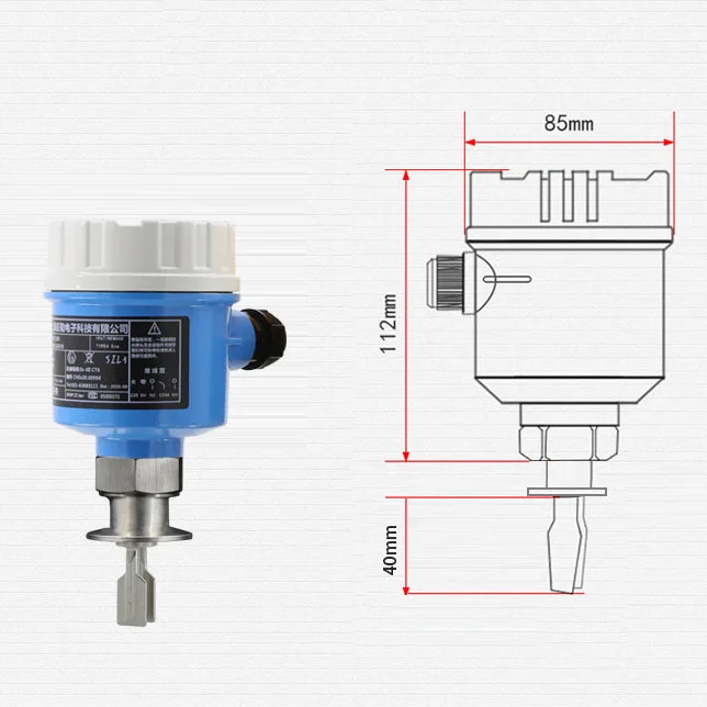 Yezon Vibrating Fork Level Switch Tuning EX NPN PNP Fork Sensor for Liquid Solid Powder