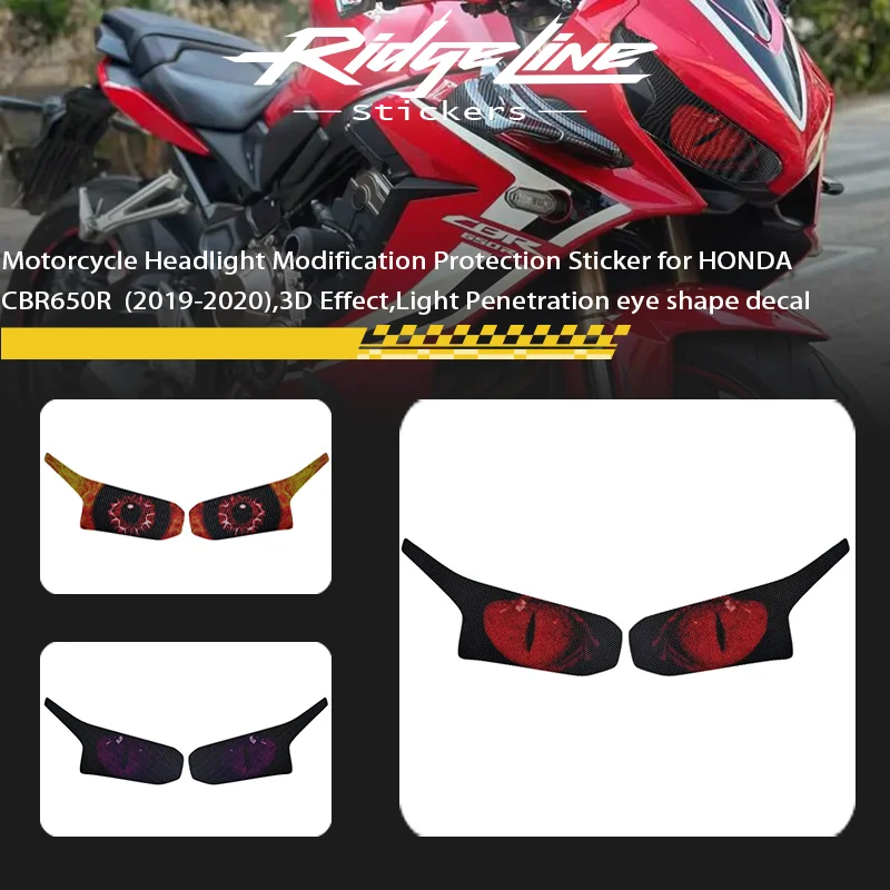 

Motorcycle Headlight Modification Protection Sticker for HONDA CBR650R (2019-2020),3D Effect,Light Penetration eye shape decal