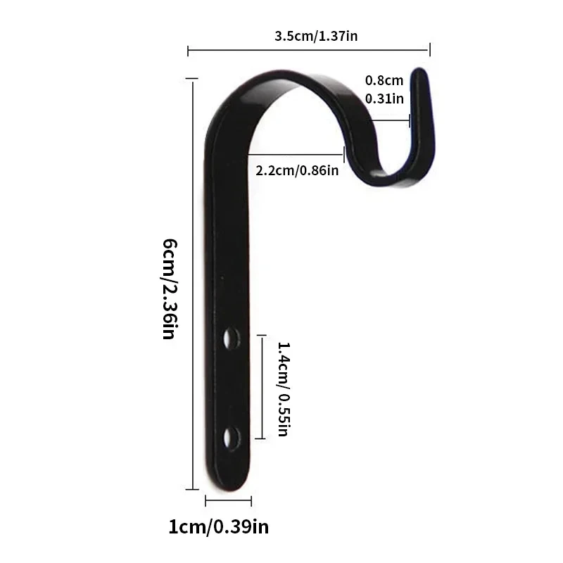 3/6Pcs J-Shape Wall Hook Metal Flower Pot Hanging Iron Hook Fixing Outdoor for Garden Wall Basket Plant Rack Bracket Decoration image 6