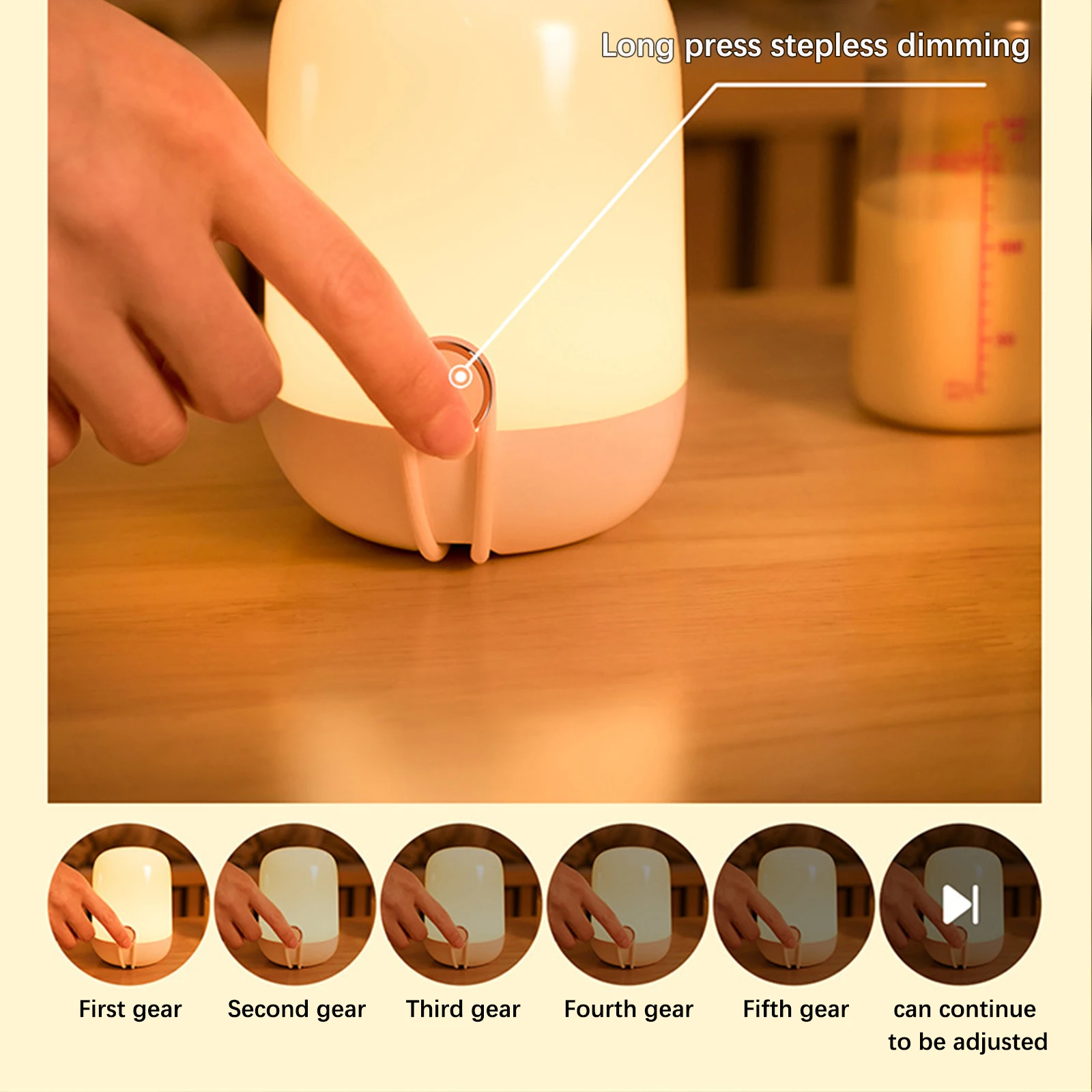 Sáng Tạo Led Bầu Không Khí Nhẹ Trẻ Em Tặng Chiếu Sáng Di Động Sạc Cảm Ứng Cảm Biến Đèn Bàn