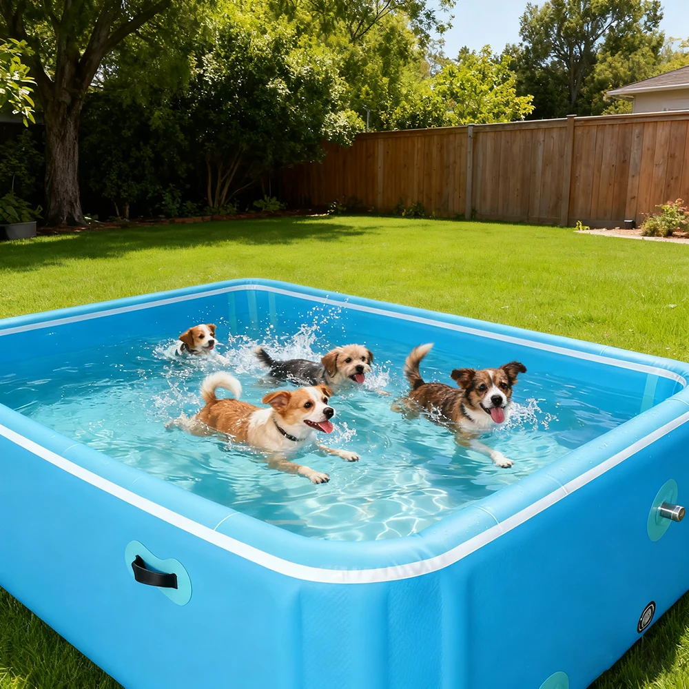 Large Inflatable Swimming Pool for Adults Outdoor, Customized Size with PVC Drop Stitch Technology, Durable Family Pool