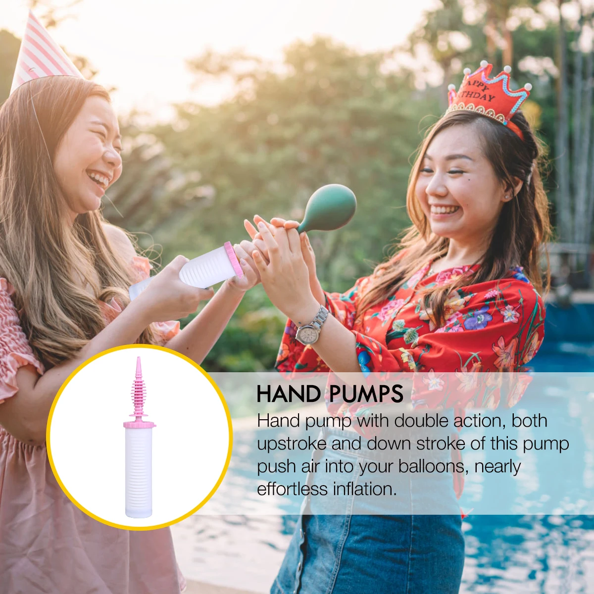 

1pc Hand For Balloons Plastic Air Pump Effortless Inflation Tool For Pool Floats Yoga Balls Balloon